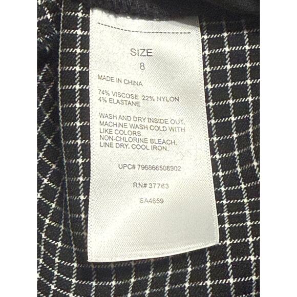 Rafaella Black and White Checked Pants, Size 8 - Picture 6 of 6